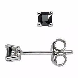 3 mm Støvring Design Ohrringe in Silber schwarzem Zirkon