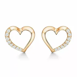 Støvring Design Herz Ohrringe in vergoldetem Sterlingsilber weißem Zirkon