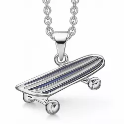 Skateboard Halskette mit Anhänger in Silber