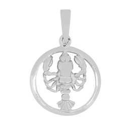 15 mm Siersbøl sternzeich krebs Anhänger in rhodiniertem Silber