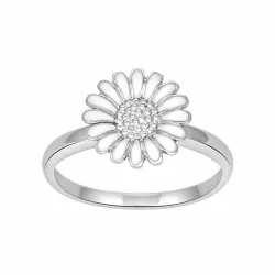 10 mm Siersbøl Marguerite Ring in Silber weißem Emaille