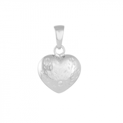 12 x 11 mm Siersbøl Herz Anhänger in rhodiniertem Silber