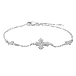 Siersbøl Dagmarkreuz Armband in rhodiniertem Silber