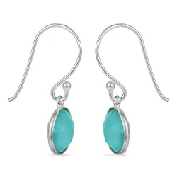 runden Türkis Chalzedon Ohrringe in Silber - Loom Stones