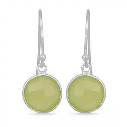 runden grünen Ohrringe in Silber