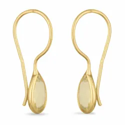 lange Tropfen Topas Ohrringe in vergoldetem Sterlingsilber - Loom Stones