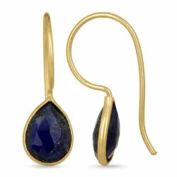 lange Tropfen Ohrringe in vergoldetem Sterlingsilber - Loom Stones