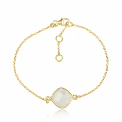 Mondstein Armband aus vergoldetem Sterlingsilber und Anhänger aus vergoldetem Sterlingsilber