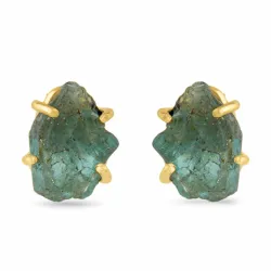 Apatit Ohrstecker in vergoldetem Silber