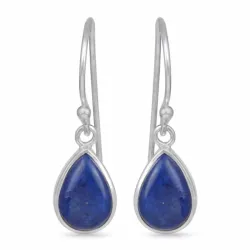 lange Tropfen Lapis Lazuli Ohrringe in Silber