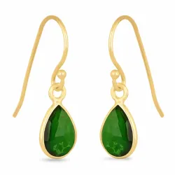 lange Tropfen Ohrringe in vergoldetem Silber - Loom Stones