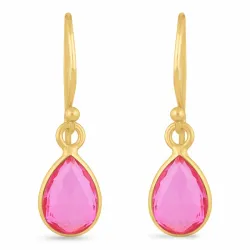 lange Tropfen Ohrringe in vergoldetem Silber - Loom Stones