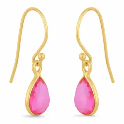 lange Tropfen Ohrringe in vergoldetem Silber - Loom Stones