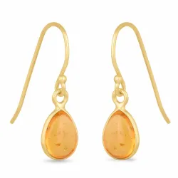 lange Bernstein Ohrringe in vergoldetem Silber - Loom Stones