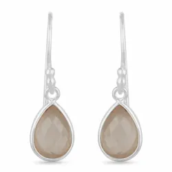 lange altrosa Quarz Ohrringe in Silber - Loom Stones