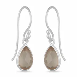 lange altrosa Quarz Ohrringe in Silber - Loom Stones