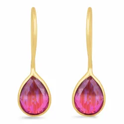 lange Amethyst Ohrringe in vergoldetem Silber - Loom Stones