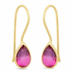 lange Amethyst Ohrringe in vergoldetem Silber - Loom Stones