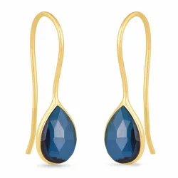 blauem Topas Ohrringe in vergoldetem Silber - Loom Stones