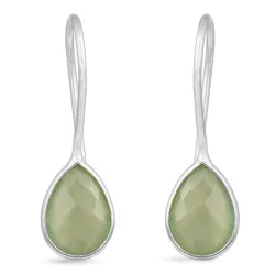 grünen Chalzedon Ohrringe in Silber - Loom Stones