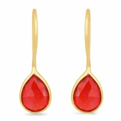 Granat Ohrringe in vergoldetem Silber - Loom Stones