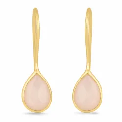 weißen Mondstein Ohrringe in vergoldetem Silber - Loom Stones