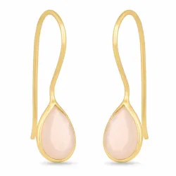 weißen Mondstein Ohrringe in vergoldetem Silber - Loom Stones