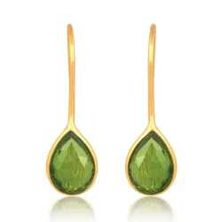 Peridot Ohrringe in vergoldetem Silber - Loom Stones