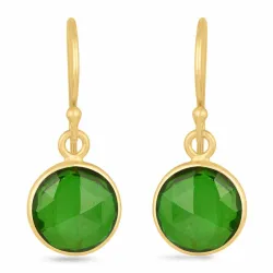 lange runder Ohrringe in vergoldetem Silber - Loom Stones