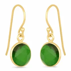 lange runder Ohrringe in vergoldetem Silber - Loom Stones