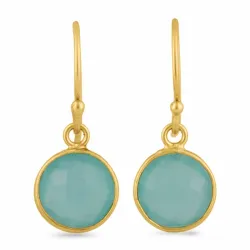 grünen Chalzedon Ohrringe in vergoldetem Silber - Loom Stones