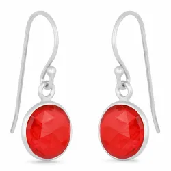 runder Granat Ohrringe in Silber - Loom Stones