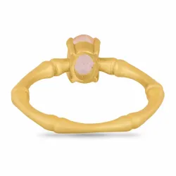 matter Quarz Ring aus vergoldetem Sterlingsilber - Loom Stones