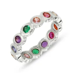 mehrfarbigem Zirkon Ring aus Silber - Bubbly Twist