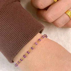 Amethyst Armband aus vergoldetem Sterlingsilber - Loom Stones