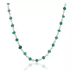 Simpel grünem Onyxe Halskette aus Silber 42 cm plus 5 cm x 3,0 mm