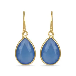 Tropfen blauem Ohrringe in vergoldetem Sterlingsilber