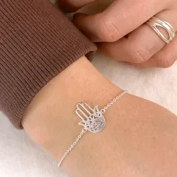 fatimas Hand Armband aus Silber und Anhänger aus Silber