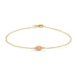 echten Chalzedon Armband aus vergoldetem Sterlingsilber 19,0 cm x 5,0 mm  - Loom Stones