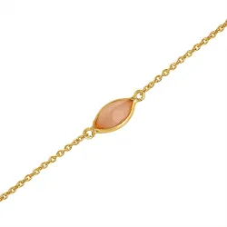 echten Chalzedon Armband aus vergoldetem Sterlingsilber 19,0 cm x 5,0 mm  - Loom Stones