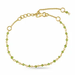 Echten Peridot Armband aus vergoldetem Sterlingsilber 15 cm plus 6 cm x 3,0 mm