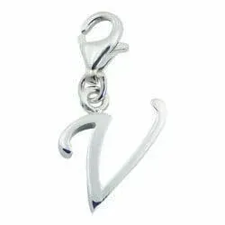 Charm Anhänger aus Silber Buchstabe V