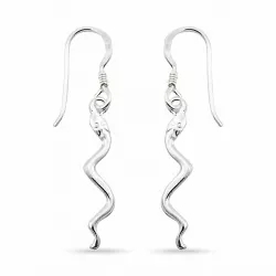 lange Schlange Ohrringe in Silber