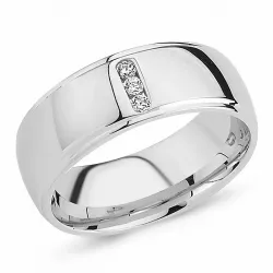 breit Zirkon Ring aus rhodiniertem Silber