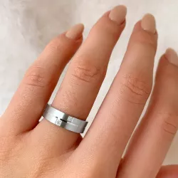 Elegant Ring aus rhodiniertem Silber