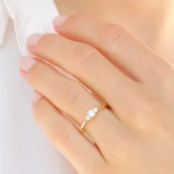 Zirkon Goldring aus 9 Karat Gold