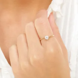 6,0 mm Zirkon Solitärring aus 9 Karat Gold