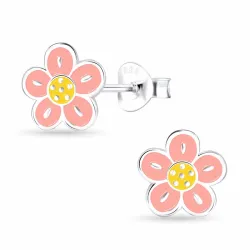 Blumen Emaille Kinderohrringe in Silber - Little Ones