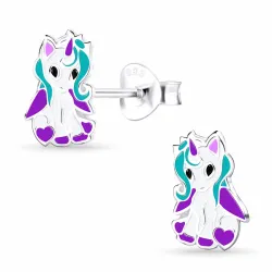 Einhorn Kinderohrringe in Silber - Little Ones