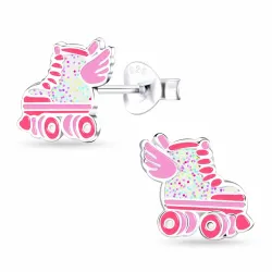 Rollschuh Kinderohrringe in Silber - Little Ones